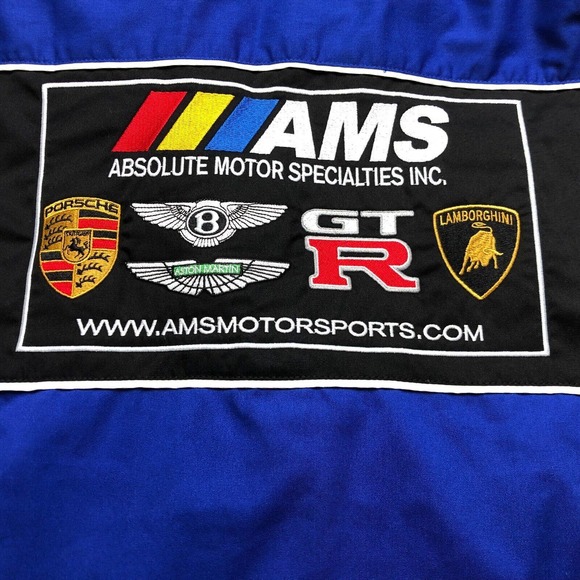 AMS Motorsports GTR Bently Lamborghini Porsche Mechanic Button Shirt Men XXL 2XL - Picture 11 of 12